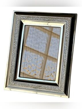 Papyrus Shimmery Metallic Chrome and Faux Diamond 5x7 Tabletop Frame